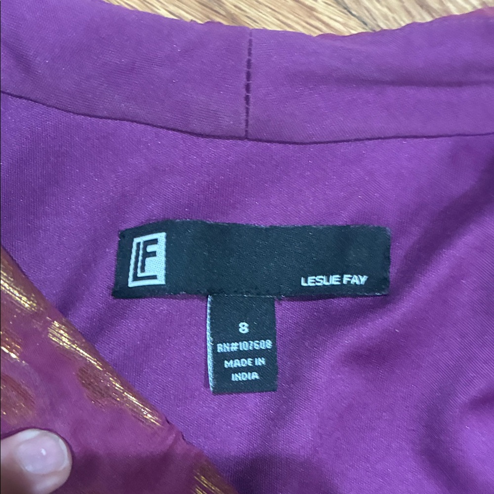 Leslie Fay Purple and Gold Maxi Dress - Picture 3 of 5